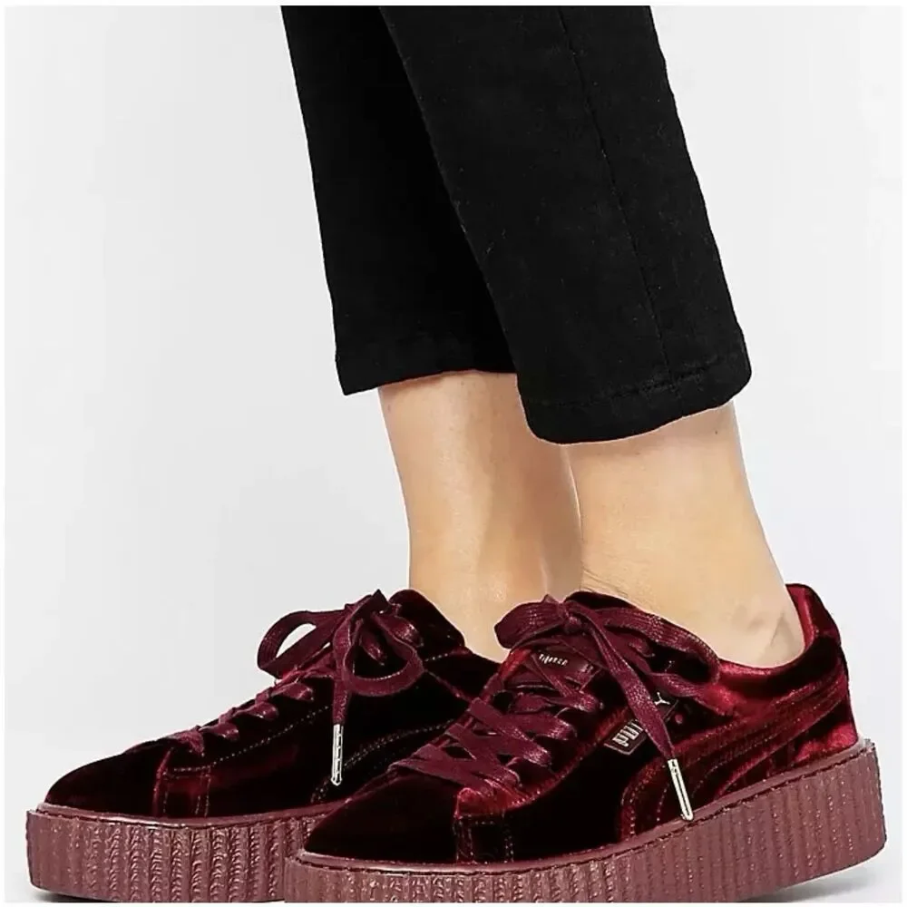 PUMA x FENTY By Rihanna Velvet Creeper 'Burgundy' Women's Sneakers Rare Sz 6 - Picture 9 of 9